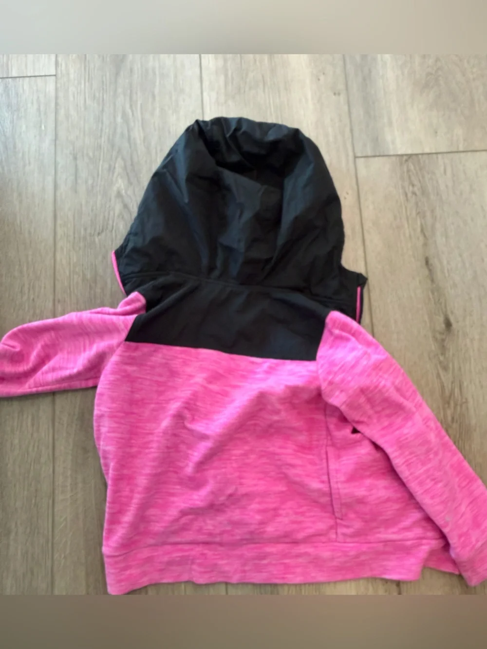 Puma Pink Hooded Puffer Jacket with Black Trim